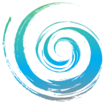 Logo for Intrinsic Movement and Immerse Counselling — a calming blue and green spiral symbolising inward reflection, emotional growth, nervous system regulation, and holistic healing through mind-body connection.
